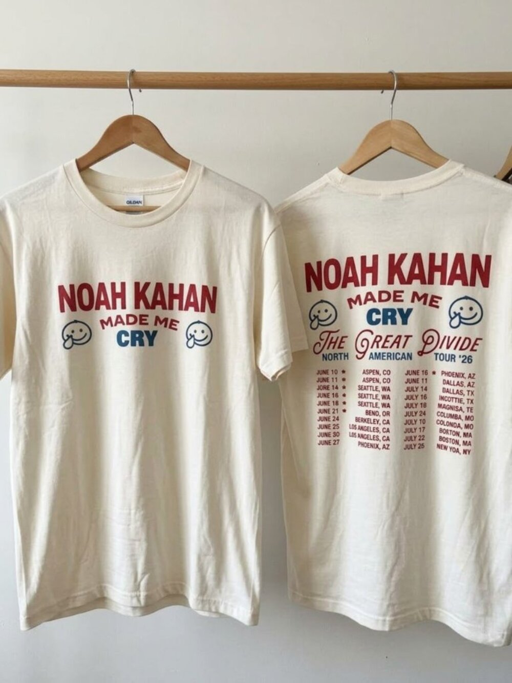 Noah Kahan Made Me Cry T-Shirt 2026 Concert Tour Reprint